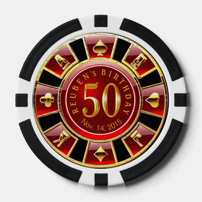 Vegas Casino Chip Red & Black (Vorderseite)