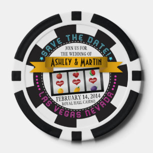 Vegas Casino Hochzeit in Urlaubsort Save the Date Pokerchips