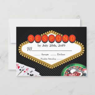 Vegas Casino Marquee RSVP auf Deutsch Karte