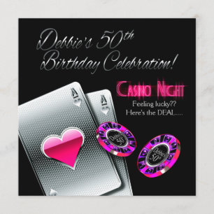 Vegas Casino Party 50. Geburtstag Einladung