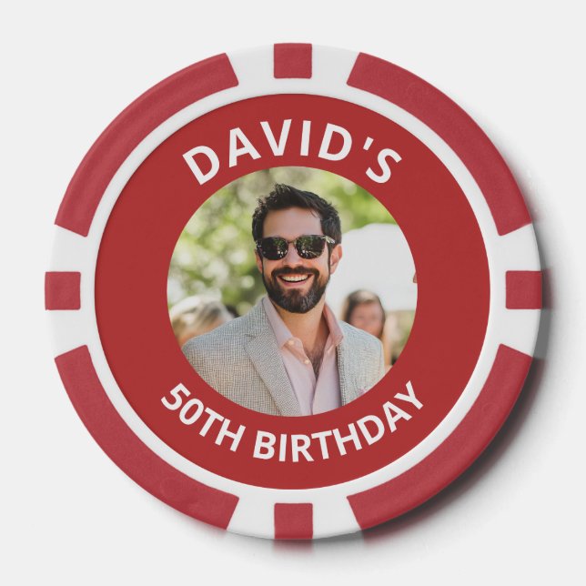 Vegas Casino Party Favor Red Photo Pokerchips (Vorderseite)