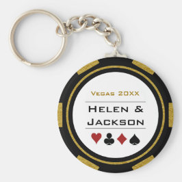 Vegas Casino Poker Chip Navy Blaue Hochzeit Schlüsselanhänger