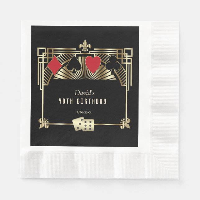 Vegas Casino Royale Great 40. Geburtstag Serviette (Vorderseite)