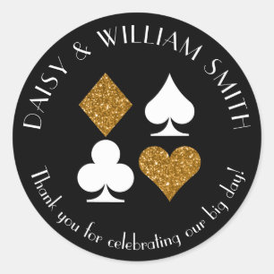 Vegas Casino Theme Custom Sticker Gold Glitzer