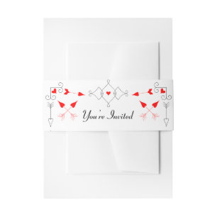 Vegas Cupid's Hearts Diamond Wedding Einladungsbanderole