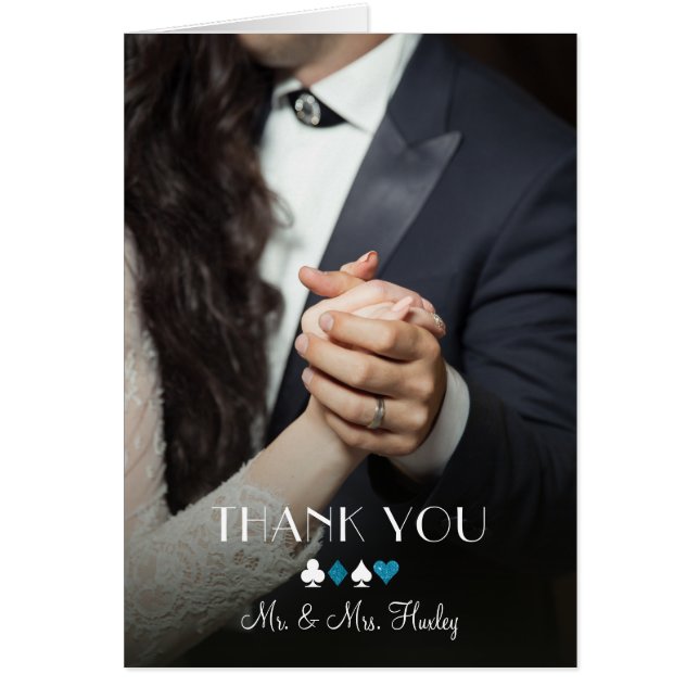 Vegas Destiny Blue Glitzer Foto Vielen Dank (Vorne)