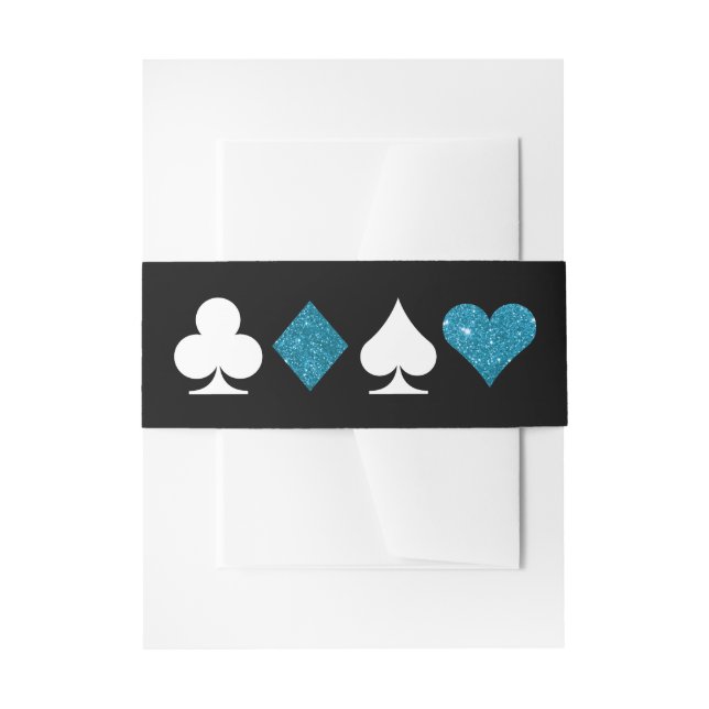 Vegas Destiny Malibu Blue Glitzer Einladungsbanderole (Vorderseite Beispiel)