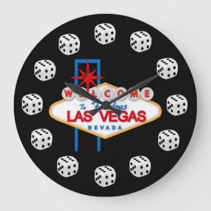 Vegas Dice Gambling Fun wall clock Große Wanduhr