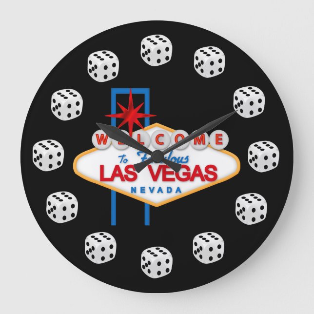 Vegas Dice Gambling Fun Wanduhr (Vorderseite)
