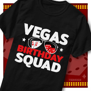 Vegas Geburtstags-Squad Casino-Sonnenbrille Party  T-Shirt