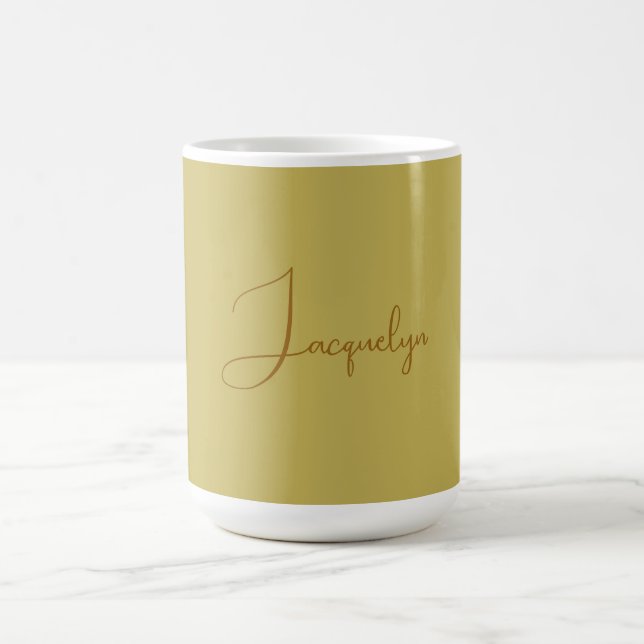 Vegas Gold Golden Brown Color Calligraphy Name Kaffeetasse (Mittel)