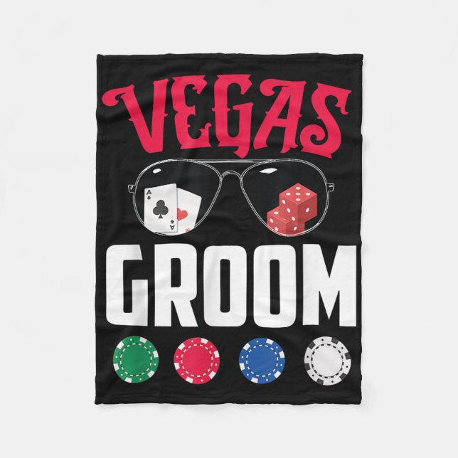 Vegas Groom Bride Verlobung Vegas Bachelorette Pa Fleecedecke (Vorderseite)