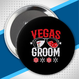 Vegas-Hochzeit - Bräutigam - Vegas-Junggesellenabs Button