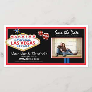 Vegas-Hochzeit in Urlaubsort Save the Date Fotokar