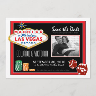 Vegas-Hochzeit in Urlaubsorts-Save the Date Save The Date