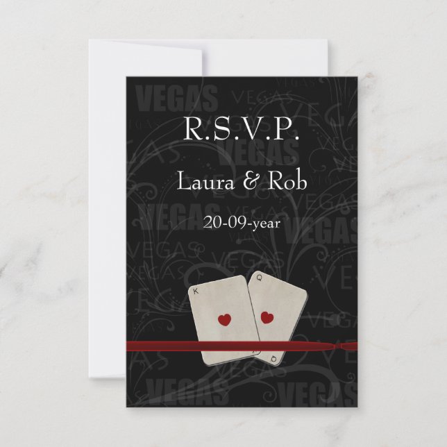 Vegas Hochzeit rsvp Karten Standard 3,5 x 5 (Vorderseite)