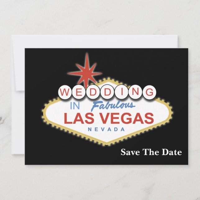 Vegas Hochzeit speichern Sie das Datum Ankündigung (Vorderseite)
