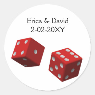 Vegas-Hochzeitstag-Umschlag Aufkleber