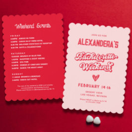 Vegas Junggeselinnen-Abschied Rot und Rosa Einladung