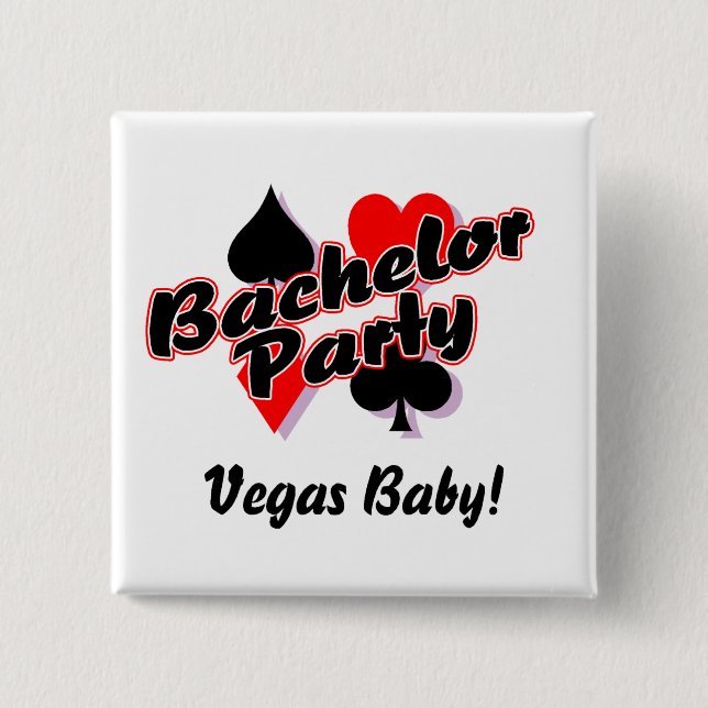 Vegas-Junggeselle-Party Button (Vorderseite)