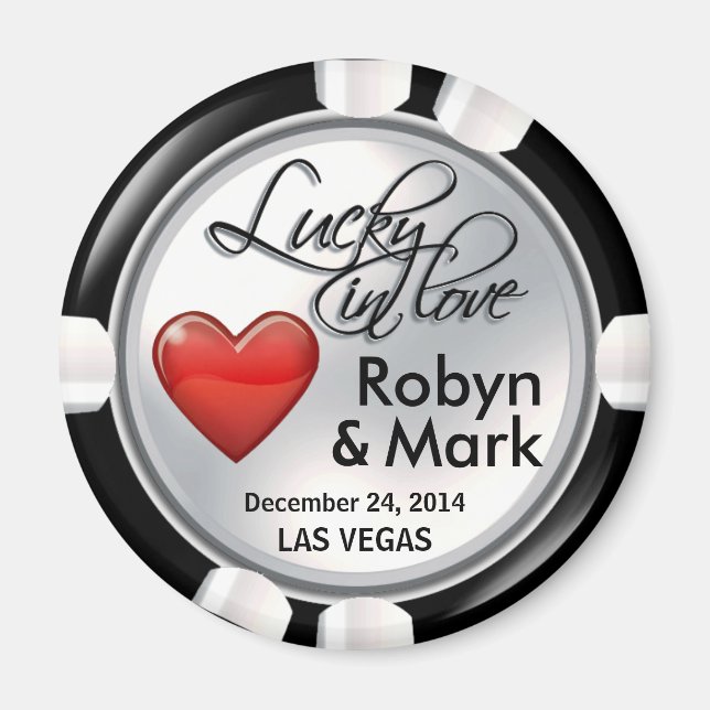 Vegas Lucky Liebe Casino Magnet (Vorne)