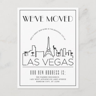 Vegas Modern Deco   Adressänderungsmitteilung Ankündigungspostkarte