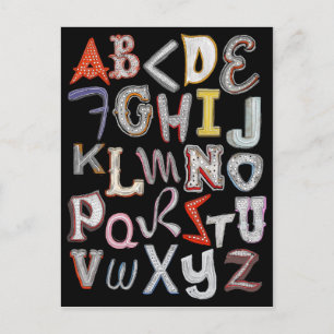 Vegas Neon A to Z Postcard - at Night Postkarte