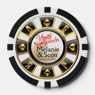 Vegas Newlyweds Casino Weißes Gold Pokerchips