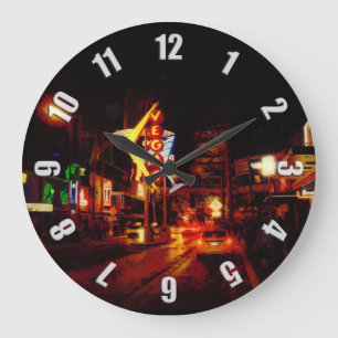 Vegas Nightlife - Las Vegas Nevada Große Wanduhr