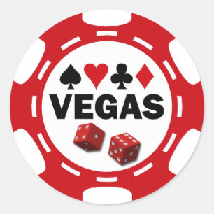 VEGAS POKER CHIP RUNDER AUFKLEBER