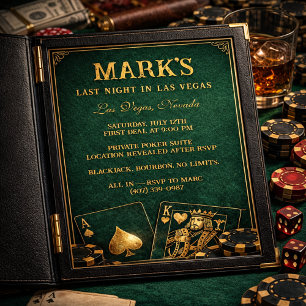 Vegas Poker Nacht Junggesellenabschied Einladung