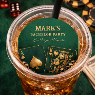 Vegas Pokernacht Junggesellenabschied Runder Aufkleber