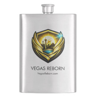 Vegas Reborn Gold Crest Edelstahl-Flasche Flachmann