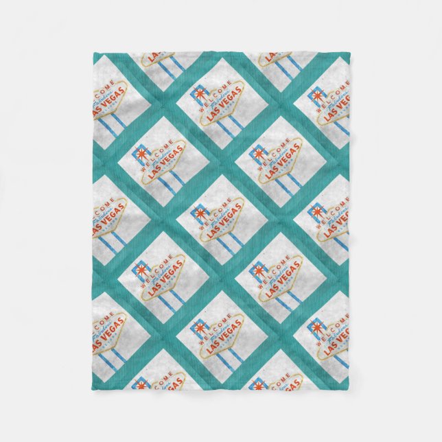 Vegas-Schildgrunge Fleecedecke (Vorderseite)