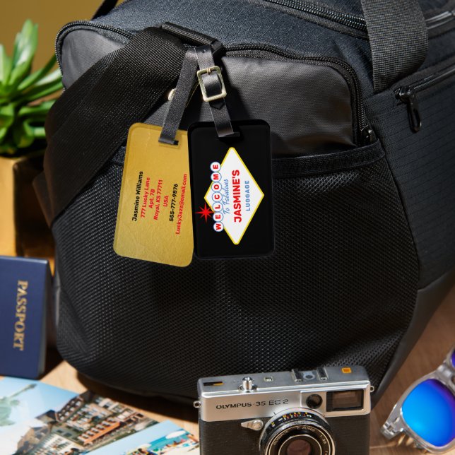 Vegas Sign Casino Thema Gepäckanhänger (Vorderseite & Rückseite)