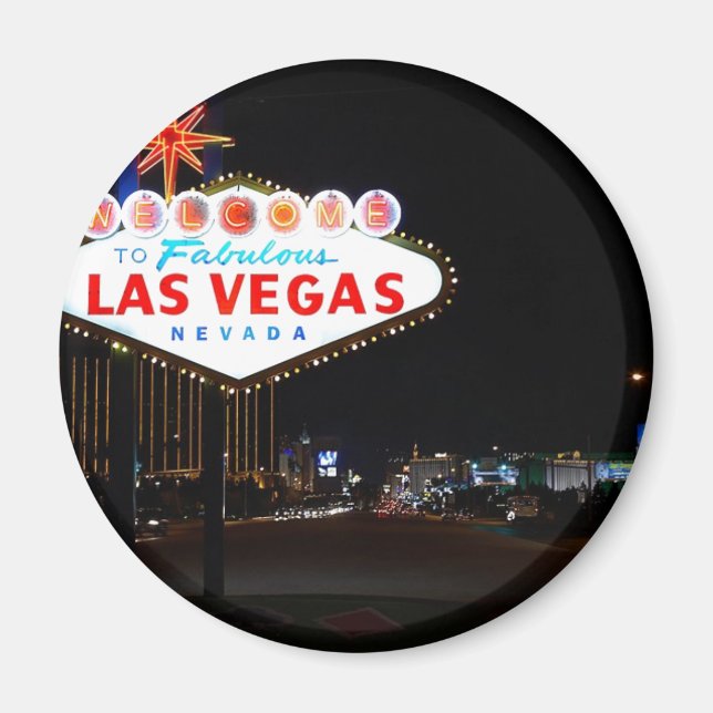 Vegas Signo Noche Magnet (Vorne)