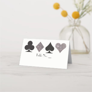 Vegas Silver Imitats Glitzer Platzkarte w Tabellen