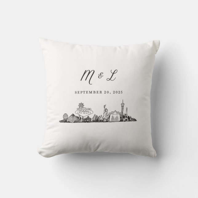 Vegas Skyline Throw Kissen (Vorderseite)