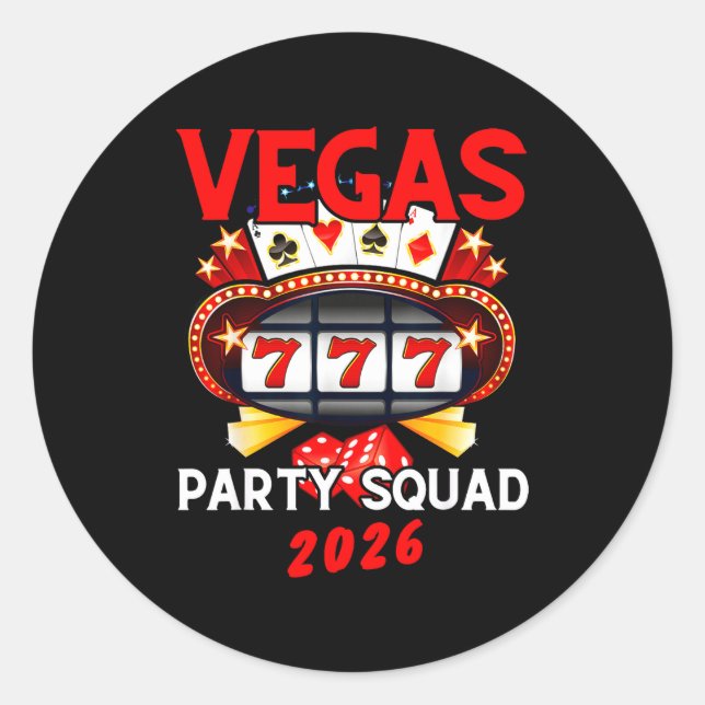 Vegas Squad Party 2026 Las Vegas Family Trip Group Runder Aufkleber (Vorderseite)