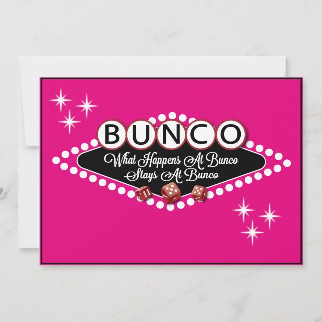 Vegas Style Bunco Einladung (Vorderseite)
