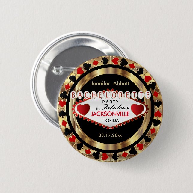 Vegas Style Junggeselinnen-Abschied - DIY City & S Button (Vorne & Hinten)
