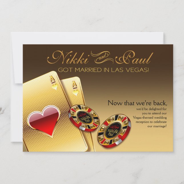 Vegas VIP Empfang KONTAKTIEREN ME 2 PUT NAMES CHIP Einladung (Vorderseite)