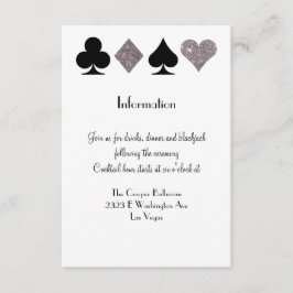 Vegas Wedding Black and Silver Extra Info Card Begleitkarte