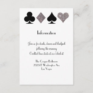Vegas Wedding Black and Silver Extra Info Card Begleitkarte