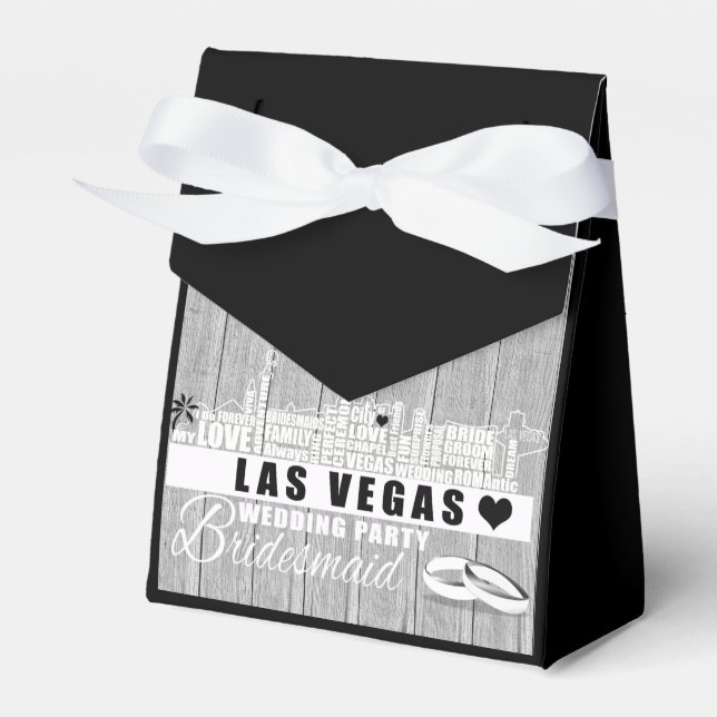 Vegas Wedding Geschenkideen - Schwarzes Holz Geschenkschachtel (Vorderseite)