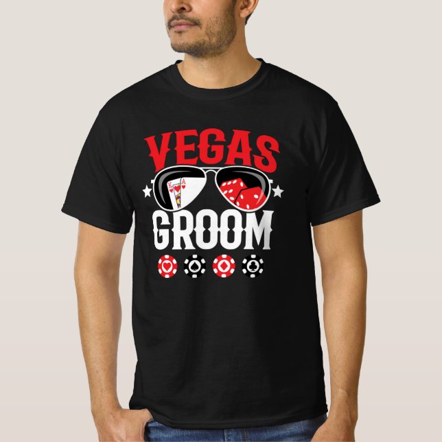 Vegas Wedding - Groom - Vegas Bachelor Party Squad T-Shirt (Vorderseite)