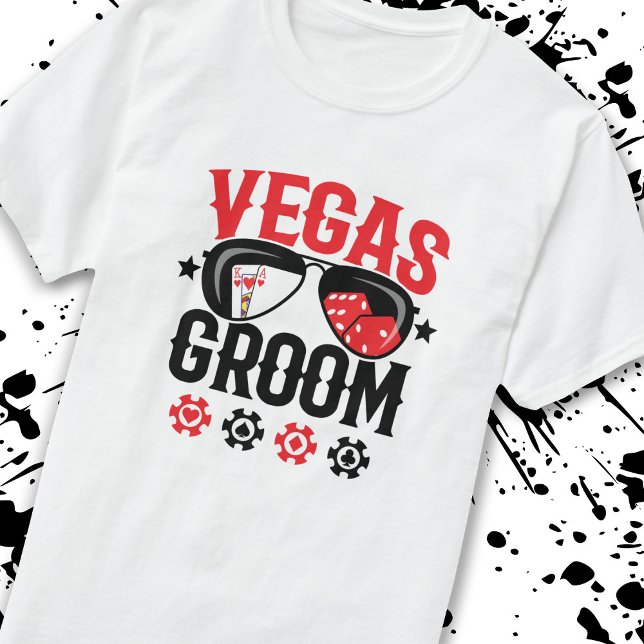 Vegas Wedding - Groom - Vegas Bachelor Party Squad T-Shirt (Von Creator hochgeladen)