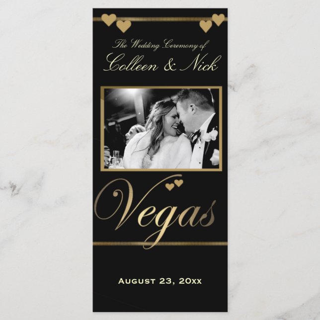 Vegas Wedding Program Template Programm (Vorderseite)