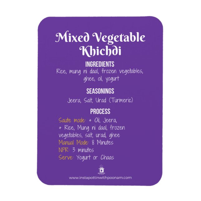 Vegemi Khichdi Recipe Magnet (Vertikal)