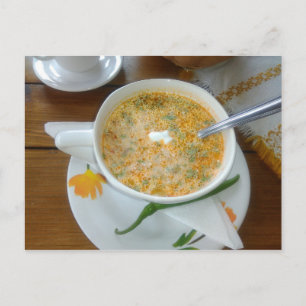 Vegetabla-Suppe mit saurer Creme Postkarte
